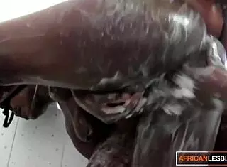 Chubby Amateur Ebony Chicks Soapy Shower Sex