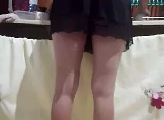 I hired this maid and she's hotter in person with those tight shorts making me excited in the kitchen. Her big ass and redhead look drive the bdsm fetish wild.