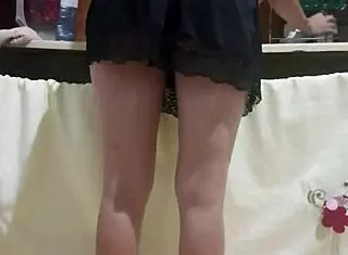 I hired this maid and she's hotter in person with those tight shorts making me excited in the kitchen. Her big ass and redhead look drive the bdsm fetish wild.