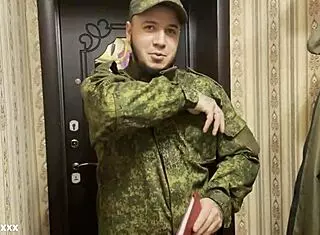 I'm a Russian soldier fucking this lonely wife's pussy and ass with creampie