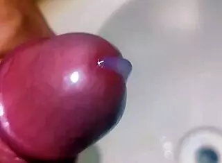 Hidden Man in Bathroom Sink Releases Semen in Exotic Homemade Shower Scene