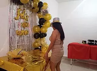 i'm a beautiful lady hosting my final new years eve party with my elegant vip whore dress