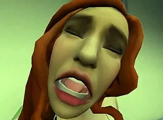 Redhead slut rides cock in cowgirl then bends over for doggystyle pussy pounding and assfucking