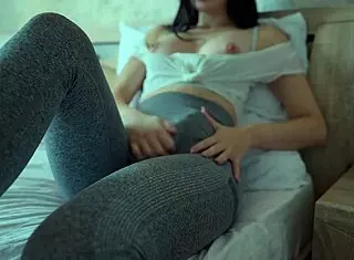 Caught futa stepmother's massive cock during yoga leads to taboo cum countdown on pants