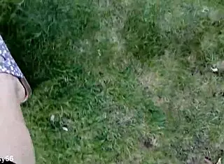 Outdoor barefoot walk in casual footwear