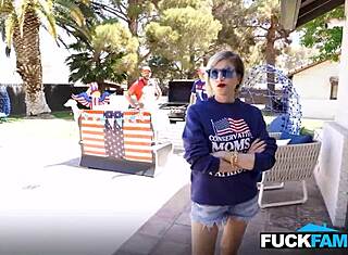 Madrasta desmaia vendo enteada fudendo o marido e enteado dela, Penelope Kay com Will Pounder e Josh Rivers