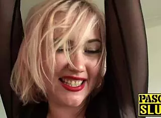 Curvy babe TOYS her pussy on MALEDOM'S command. Then she gets HARDFUCKED in BONDAGE with SPANKING and ROUGH riding.