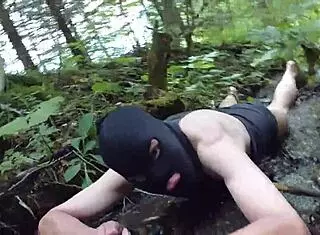 Casual adventure unfolds with some lighthearted splashing and exploration along the riverbank