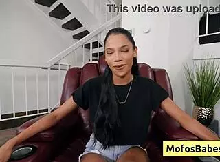 Stunning black beauty, reveal those nice round big boobs and get ready for an outstanding fuck with Eden West and Charles Dera.