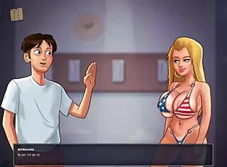 Summertime saga 221 features blonde with big tits in erotic scenes 😊