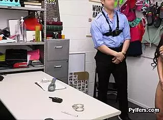 jewelry stealing big tit latina punished hard at the back office