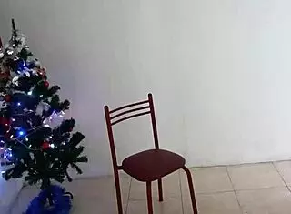 Christmas charm in innovative dance by Latina stepmother with fine lingerie from Colombia