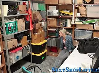 Naughty petite blonde shoplifter gets caught and ends up with a sticky cumshot reality check.