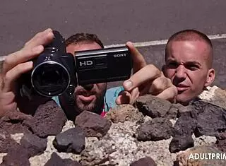 We're sunbathing but these two cocks are turning it into outdoor anal and double penetration fun