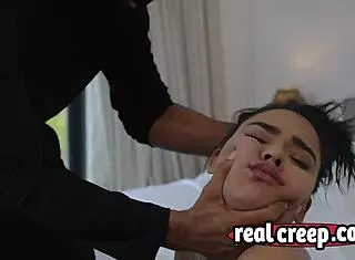 why is this crazy babe riding my fat cock so roughly with shaved pussy?