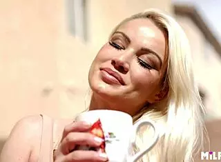 Horny euro hottie with big tits reunites with husband for passionate wet pussy fucking.