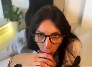 I need this secretary job so bad - cum on my face and glasses to seal the deal?