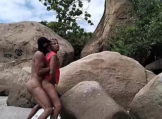 In airport backyard I fucked muscular black bodybuilder and dominated him as female with Brazilian hairstyle