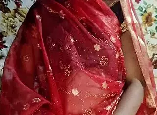 intense sex session with bhabhi in red saree squeezing boobs and ass fucking after black blouse removal
