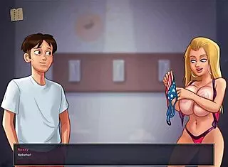 Summertime saga 221 features blonde with big tits in erotic scenes 😊