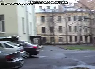 blonde amateur sucks cock on the porch outdoors