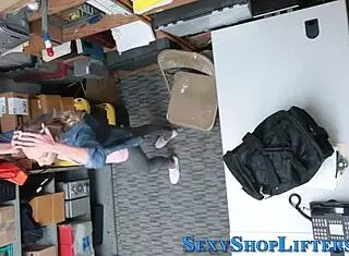 Naughty petite blonde shoplifter gets caught and ends up with a sticky cumshot reality check.