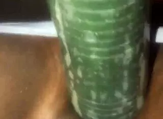 Why does Kissesxxx fuck a cucumber in public with ebony squirting and cumshot?