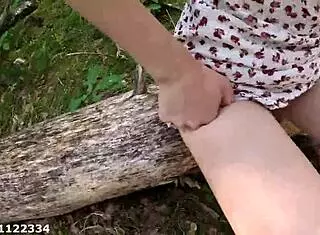 Random girl's shaved pussy fingered in public park!