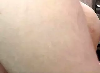 Couple tries doggy pose for anal creampie with curvy slut showing natural tits