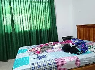 Beautiful milf changes clothes showing white big ass naked.