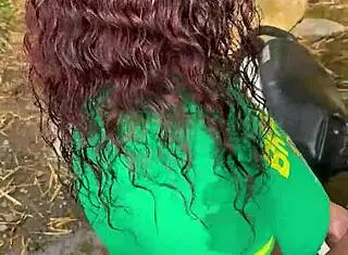 Helping stranger Latina with big ass leads to outdoor forest sex with big monster cock cumshot almost getting caught Brazilian style.