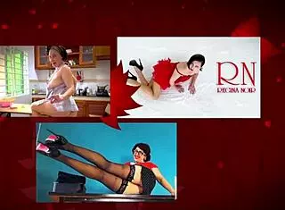 regina noir's yoga session in office turns teasing with striptease and flashing