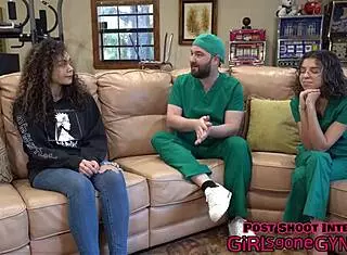 Neighbor Mara Luv Explores First Gyno Exam With Pierced Nipples And Anal Fingering In Latex Gloves