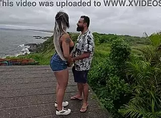 In this amateur tale a big ass wife gets her pussy eaten in public. Nicoly extracts cum from the guy during group outdoor orgy.