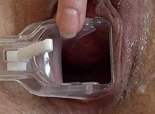 Cervix gaping pussy close-up milf speculum masturbation amateur medical fetish