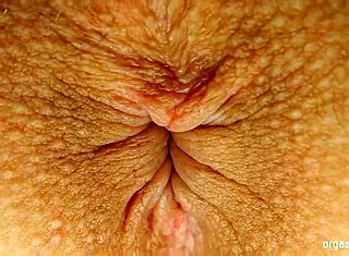 pulsating orgasm with anal contractions in close up asshole view