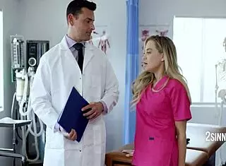 nurse eagerly devours doctor's balls in a passionate hospital encounter full of sensual hardcore action