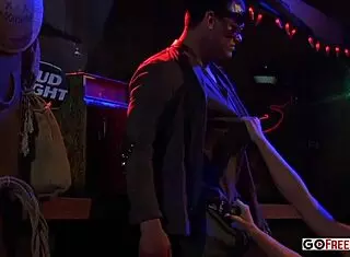 Restaurant sex party with lingerie babes