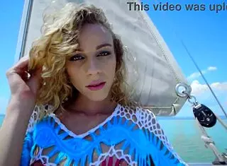 Blonde amirah adara and brunette angel emily feel intense passion toying buttholes outdoors with dildo.