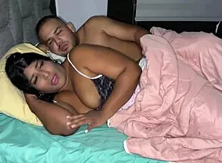 Hey stepbrother, you mistook me for your wife and fucked my tight wet pussy with creampie? He filled her moaning brunette body in spooning position.