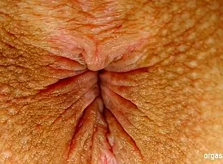 pulsating orgasm with anal contractions in close up asshole view
