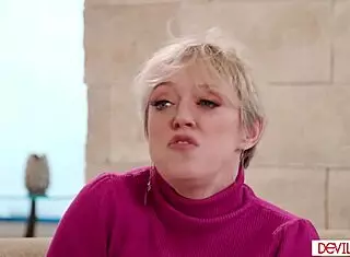 Teen stepdaughter watches her boyfriend deepthroat and fuck her big tits stepmom in voyeur old and young action