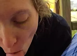 A Smoke Followed by an Unexpected Blowjob from Skinny Milf Wife