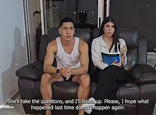 Survey-taking girl gets fucked by a stranger Max Betancur. Cute sexy Latina rides big cock rough in missionary cowgirl doggystyle with deepthroat and curvy ass.