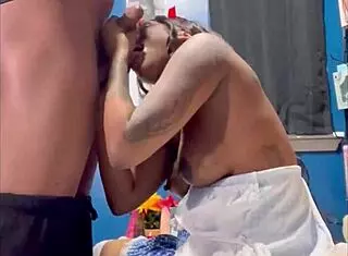 Big black dick leads to sloppy wet pussy pounding in missionary! He bends over ebony amateur for doggystyle creampie action.