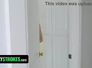 familystrokes - clueless stepfather nearly catches horny stepsiblings fucking in shower with pigtails 😏