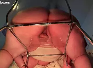 Big ass bbw rides huge dildo with creamy pussy in homemade solo toy session and ass shaking.