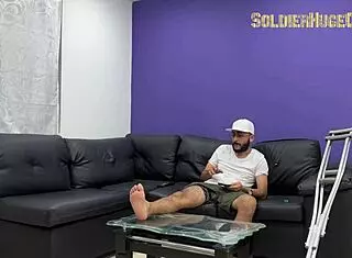 Oh man, the physiotherapist tried this new treatment on me and we ended up fucking hard - Melanie Caceres with SoldierHugeCock!