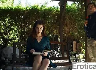 Petite wifey rides big cock outdoors with sensual blowjob and cowgirl. Cumshot covers her in romantic missionary!