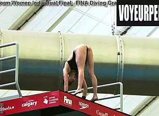 Womens high diving bikini legs candid